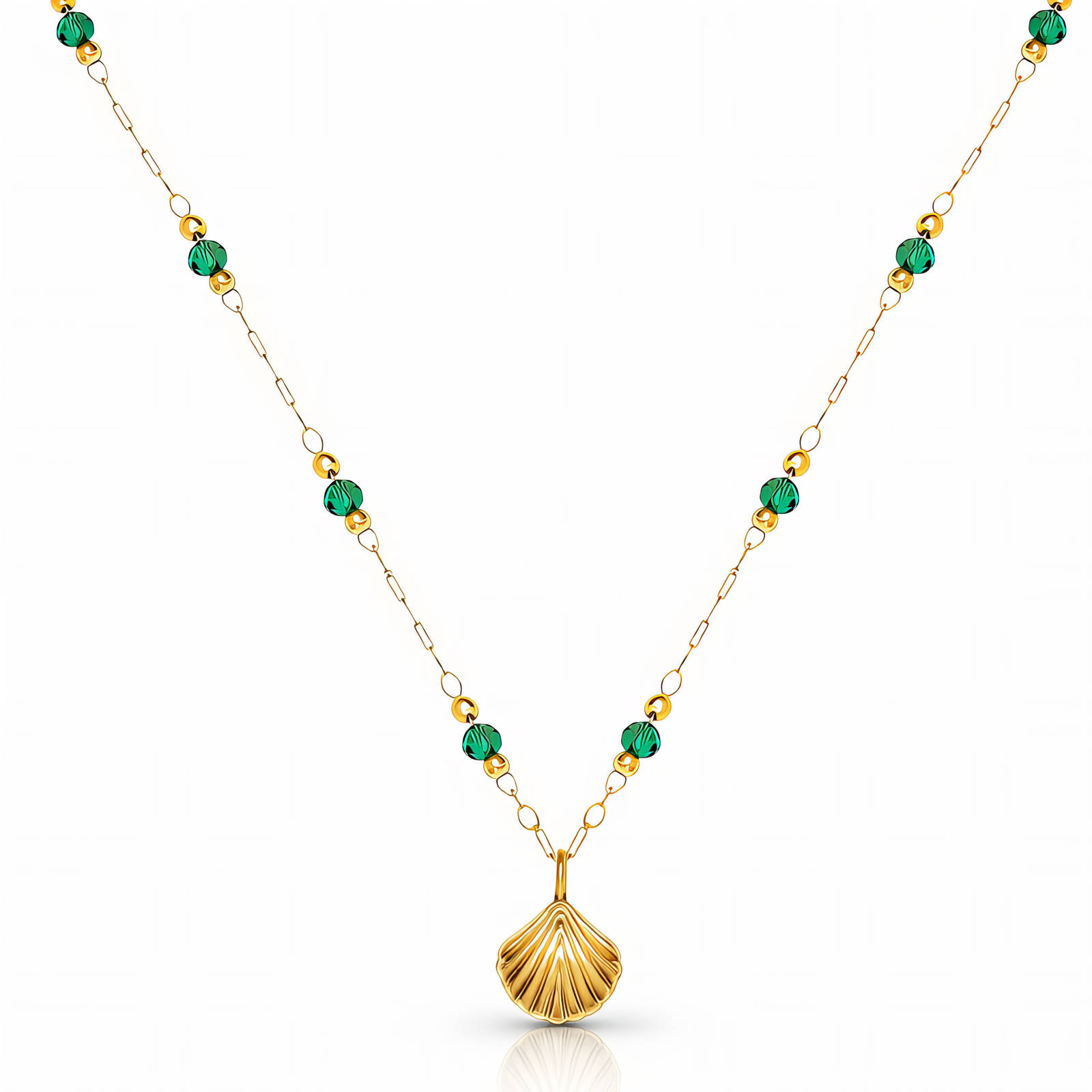 Necklace, 18K Gold Plated Steel