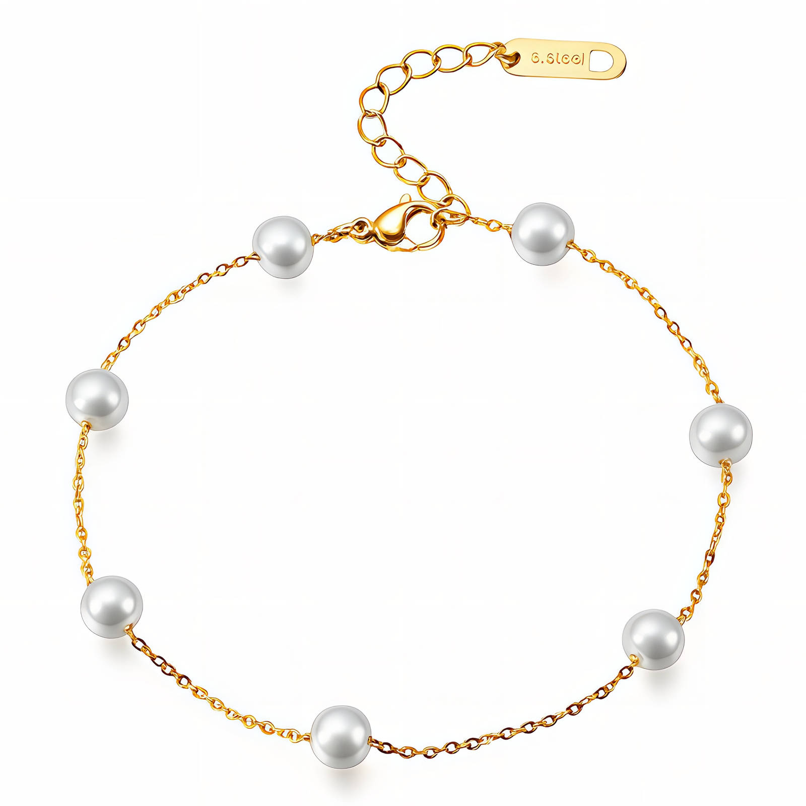 Bracelet, 18K Gold Plated Steel