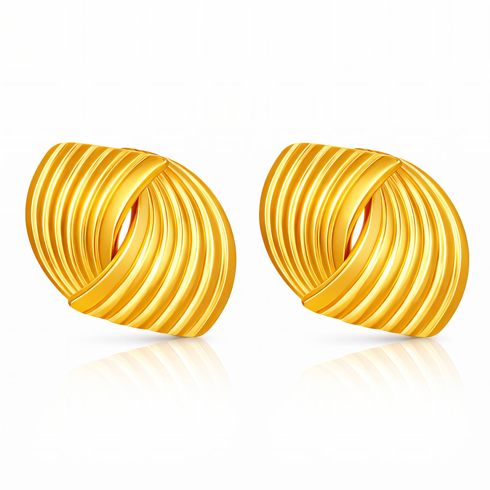 Earrings, 18K Gold Plated Steel