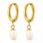 Earrings, 18K Gold Plated Steel