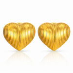 "Heart" Earrings, 18K Gold Plated Steel