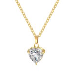 "Heart" Necklace, 18K Gold Plated Steel