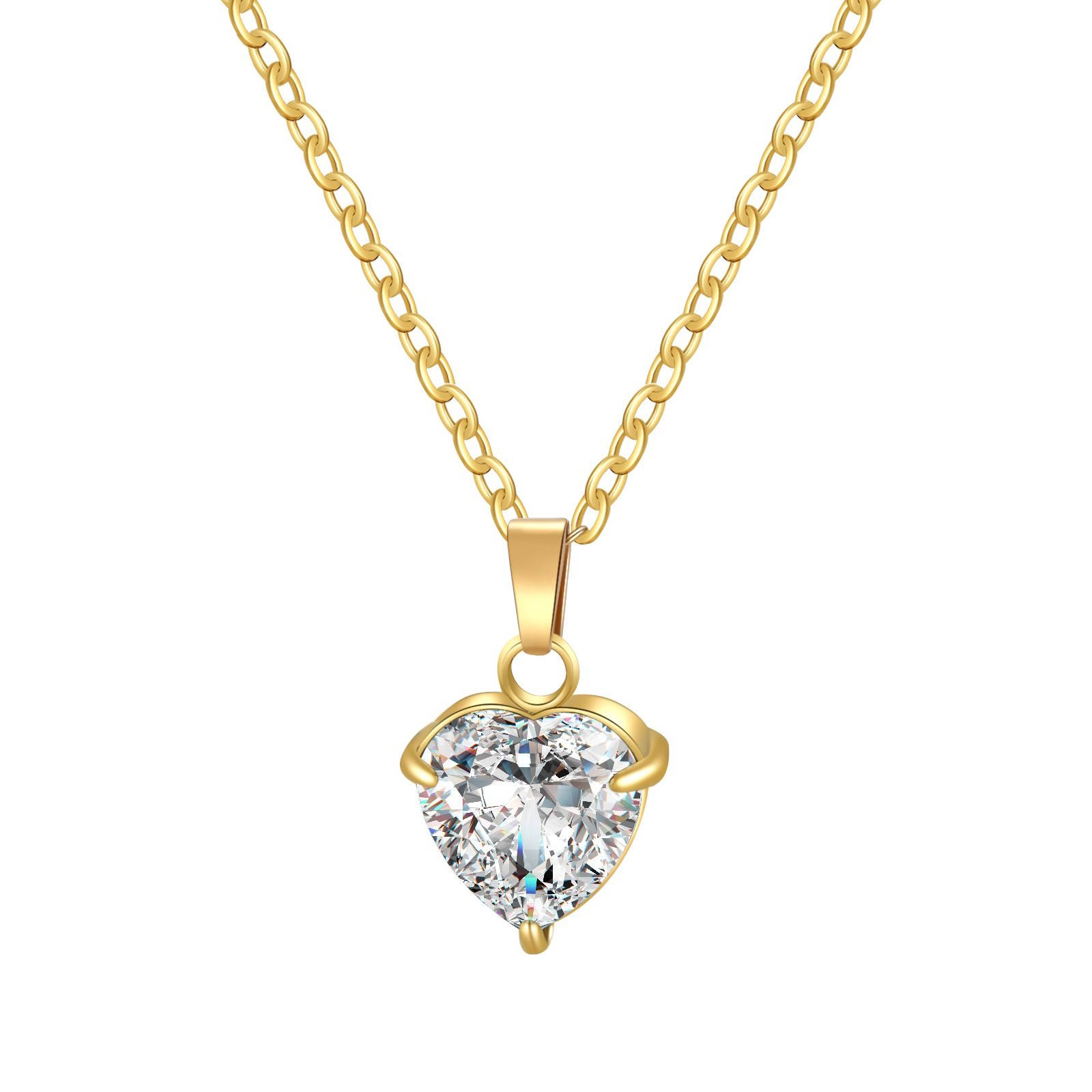 "Heart" Necklace, 18K Gold Plated Steel
