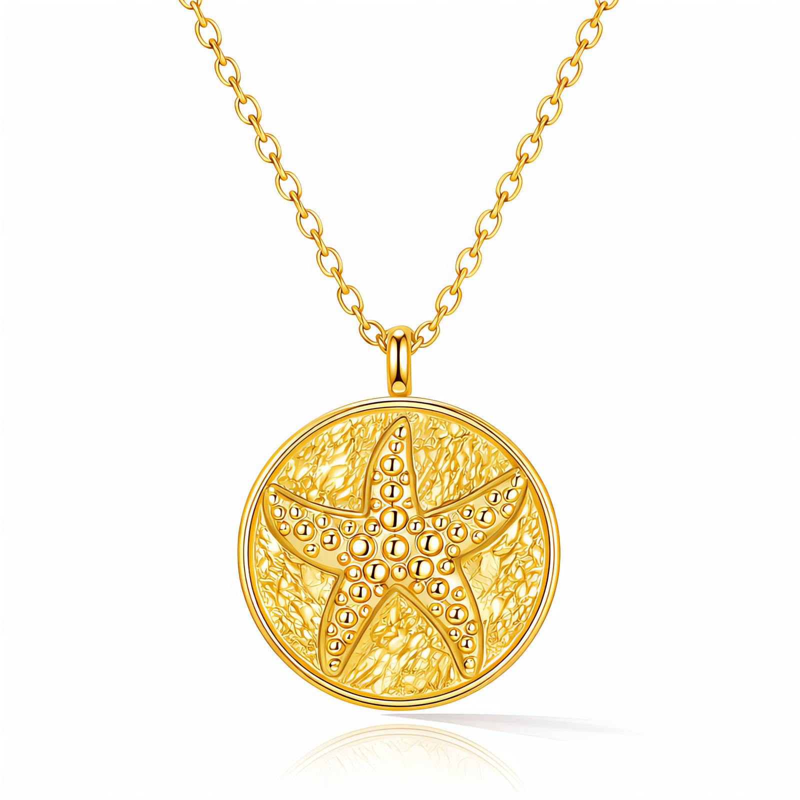 "Starfish" Necklace, 18K Gold Plated Steel