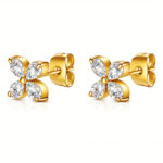 "Flowers" Earrings, 18K Gold Plated Steel