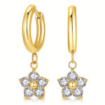 "Flowers" Earrings, 18K Gold Plated Steel