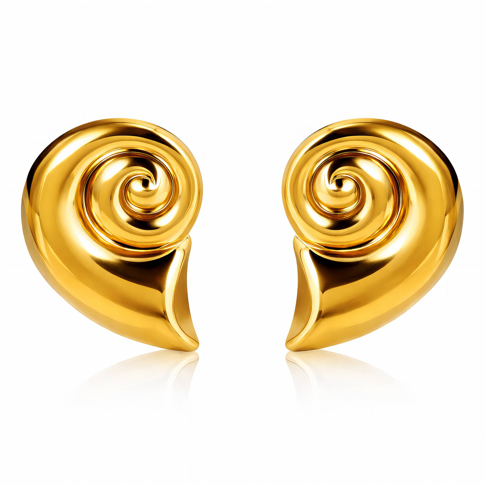 "Seashells" Earrings, 18K Gold Plated Steel
