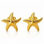 "Starfishes" Earrings, 18K Gold Plated Steel