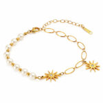 "Stars" Bracelet, 18K Gold Plated Steel