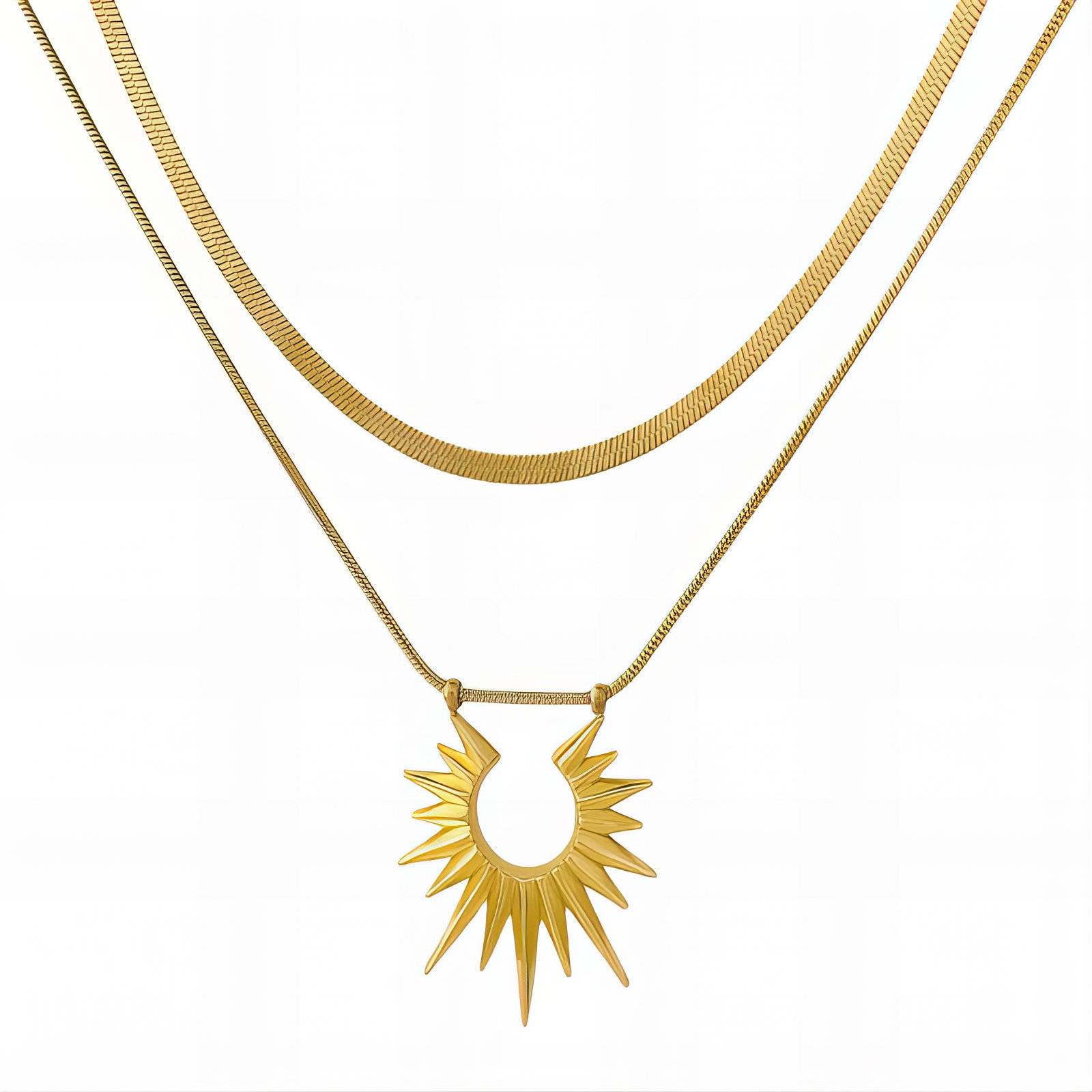 Necklace, 18K Gold Plated Steel