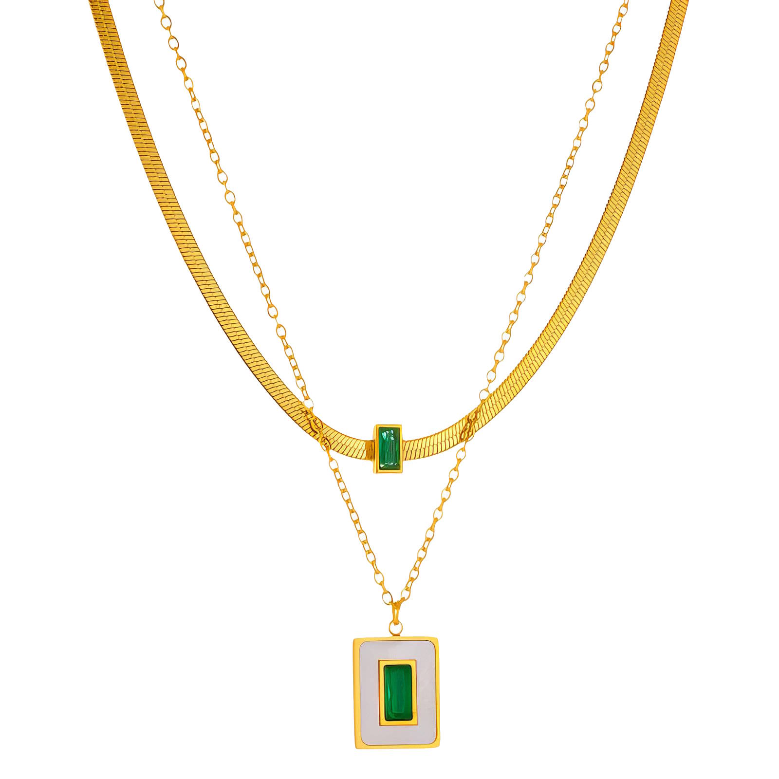 Necklace, 18K Gold Plated Steel