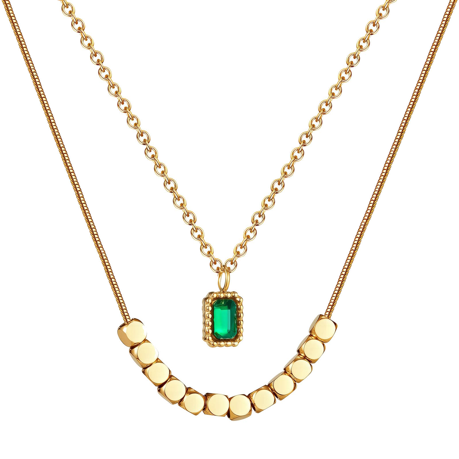 Necklace, 18K Gold Plated Steel