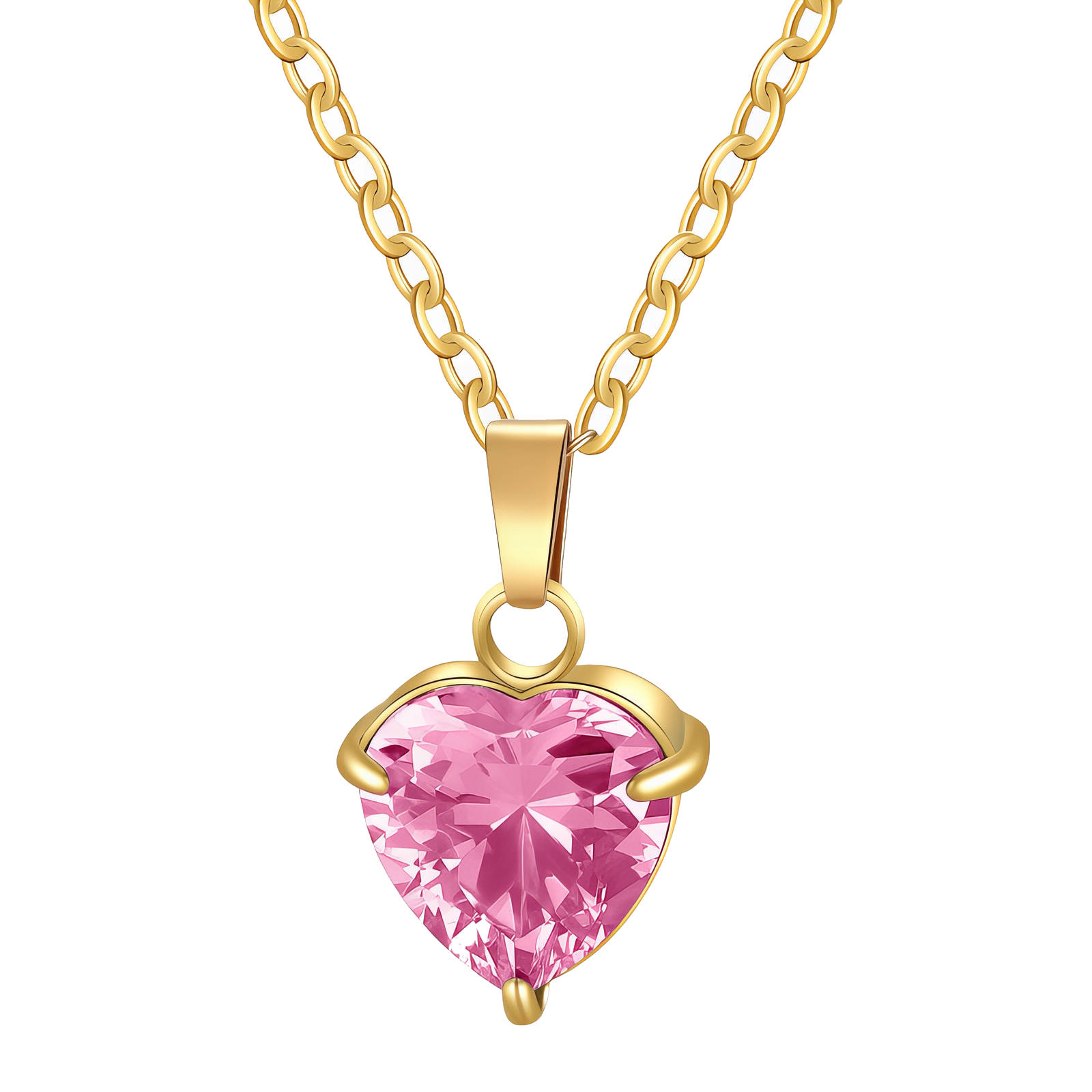 "Heart" Necklace, 18K Gold Plated Steel