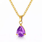 "Teardrop" Necklace, 18K Gold Plated Steel