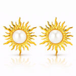 "Suns" Earrings, 18K Gold Plated Steel