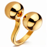 Ring, 18K Gold Plated Steel