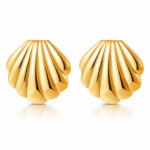 "Seashells" Earrings, 18K Gold Plated Steel
