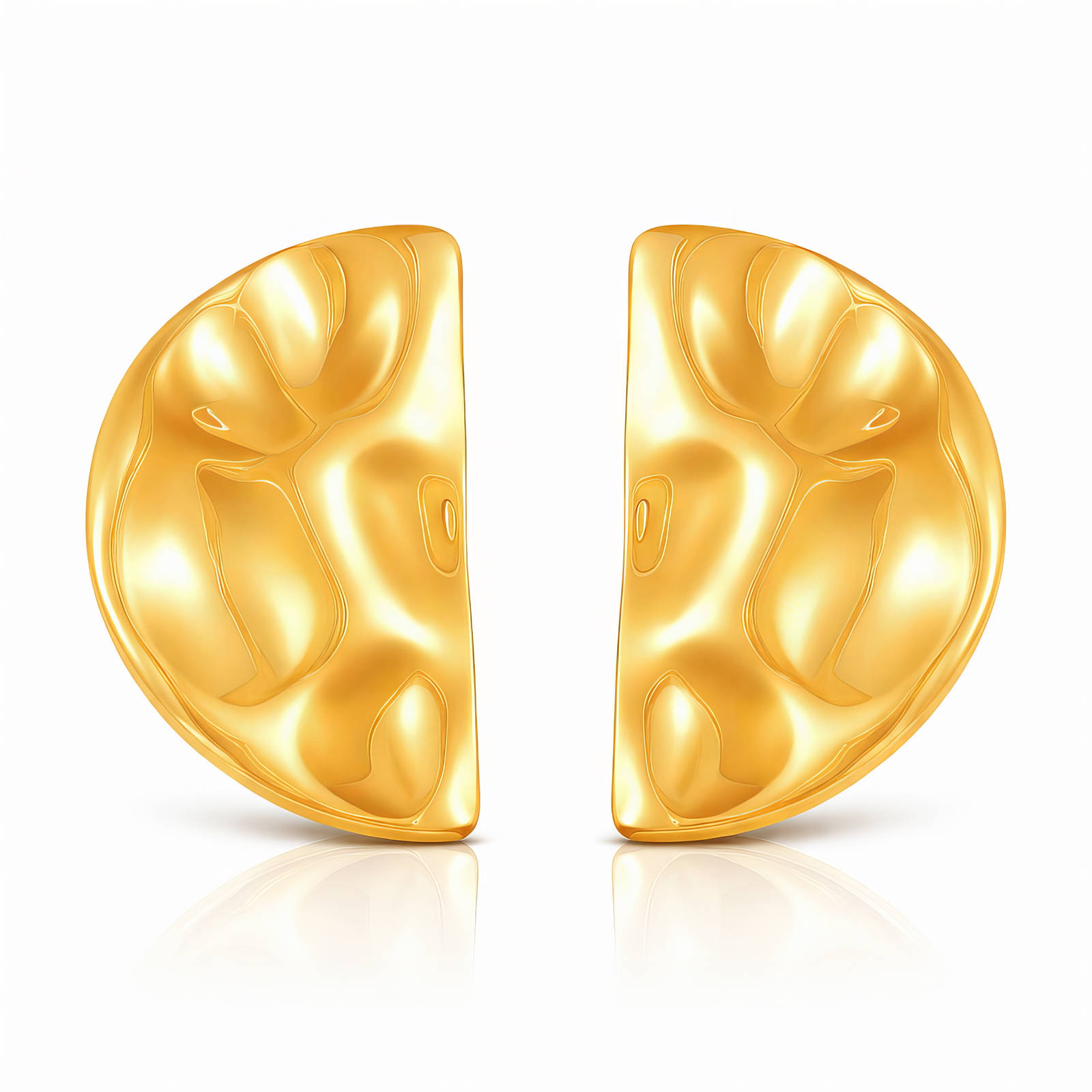 Earrings, 18K Gold Plated Steel
