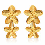 "Flowers" Earrings, 18K Gold Plated Steel