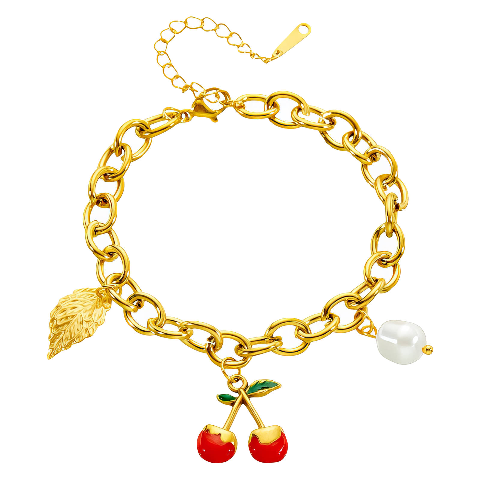 "Cherry" Bracelet, 18K Gold Plated Steel