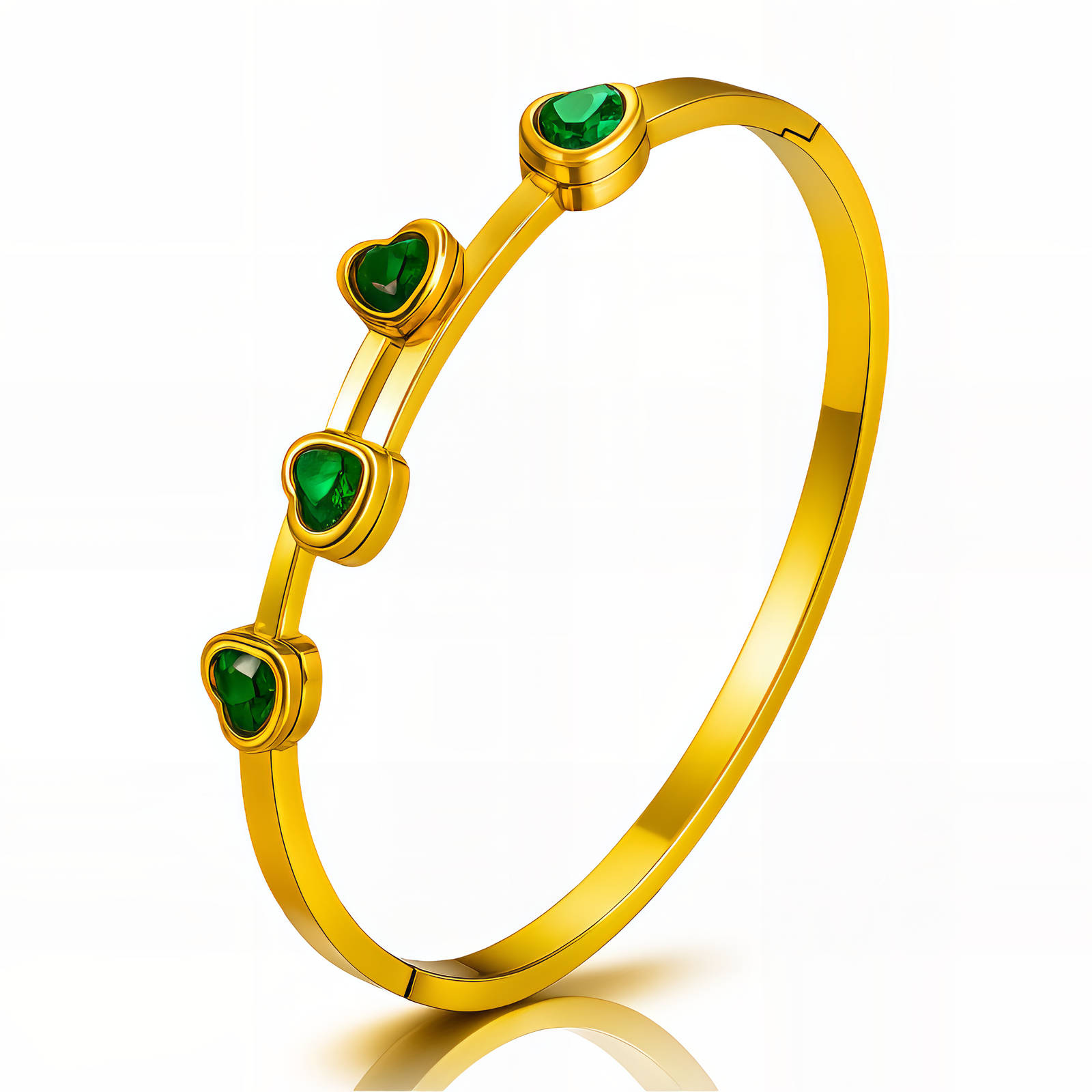 "Hearts" Bracelet, 18K Gold Plated Steel