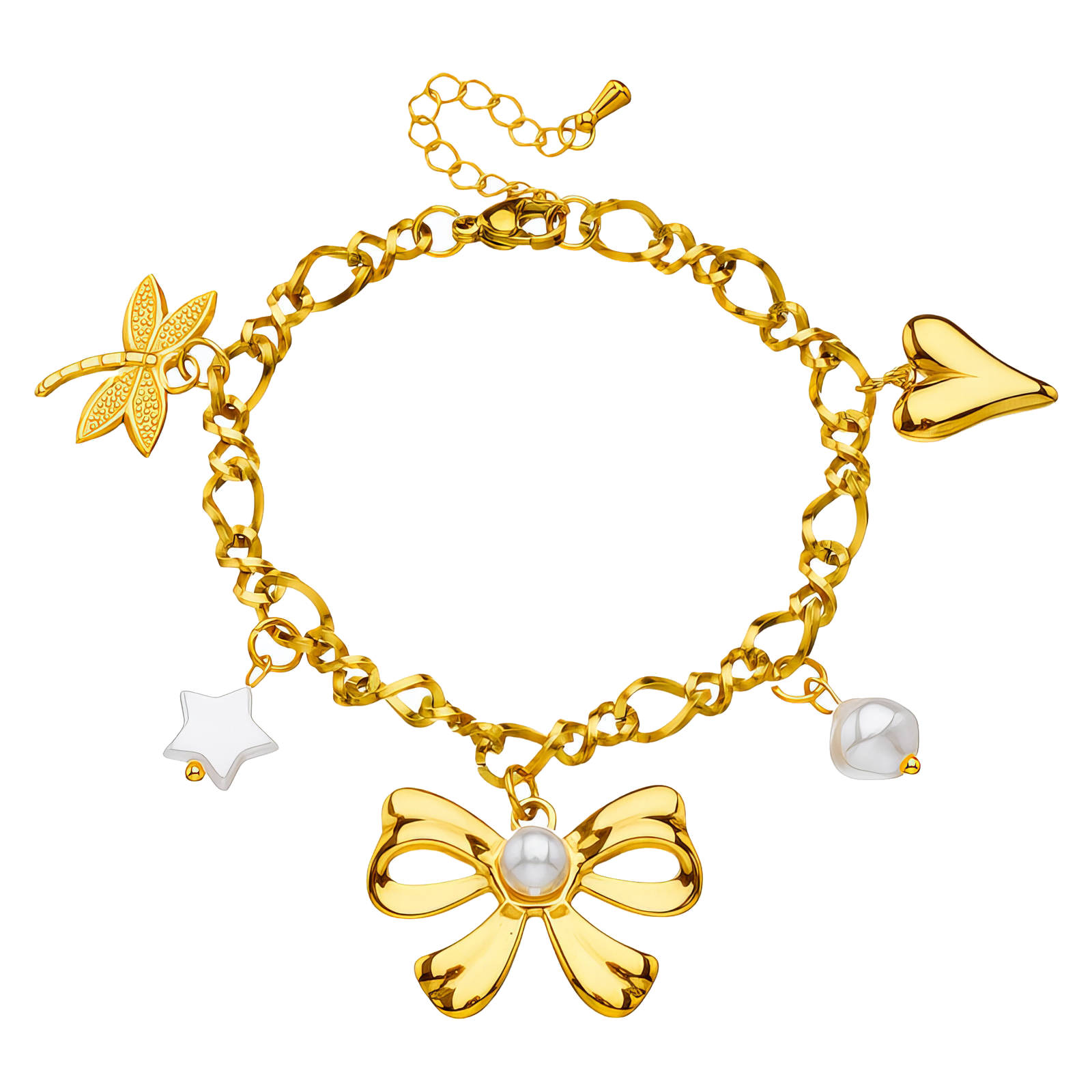 "Bow" Bracelet, 18K Gold Plated Steel