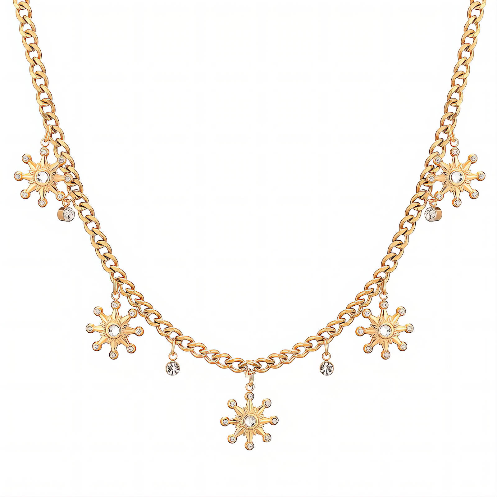"Flower Meadow" Necklace, 18K Gold Plated Steel