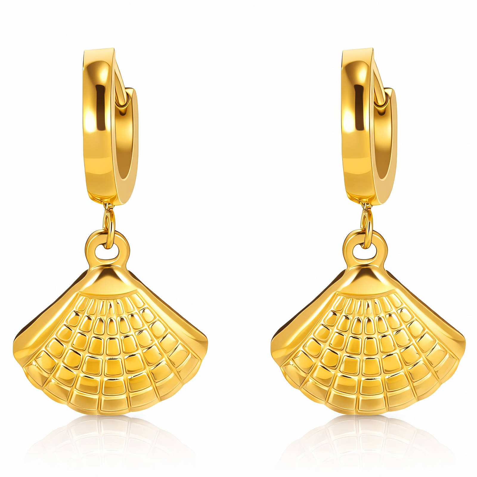 "Seashells" Earrings, 18K Gold Plated Steel
