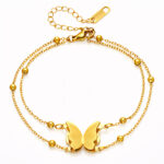 "Butterfly" Bracelet, 18K Gold Plated Steel