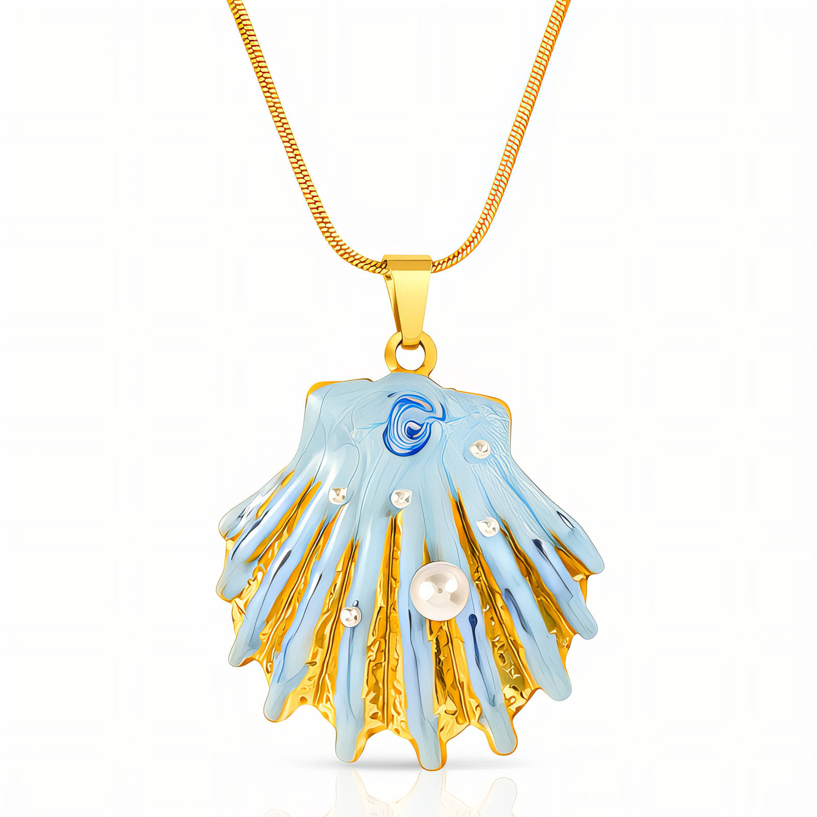 Necklace, 18K Gold Plated Steel