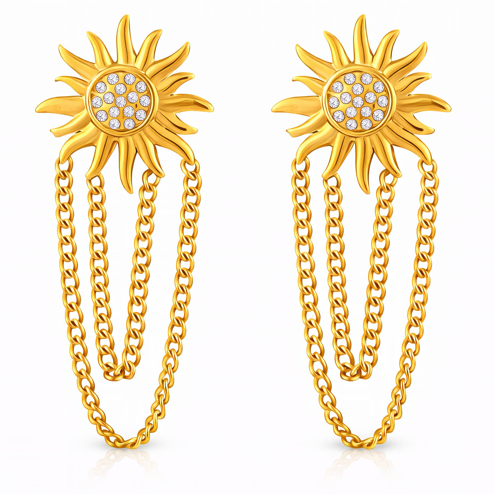 "Suns" Earrings, 18K Gold Plated Steel