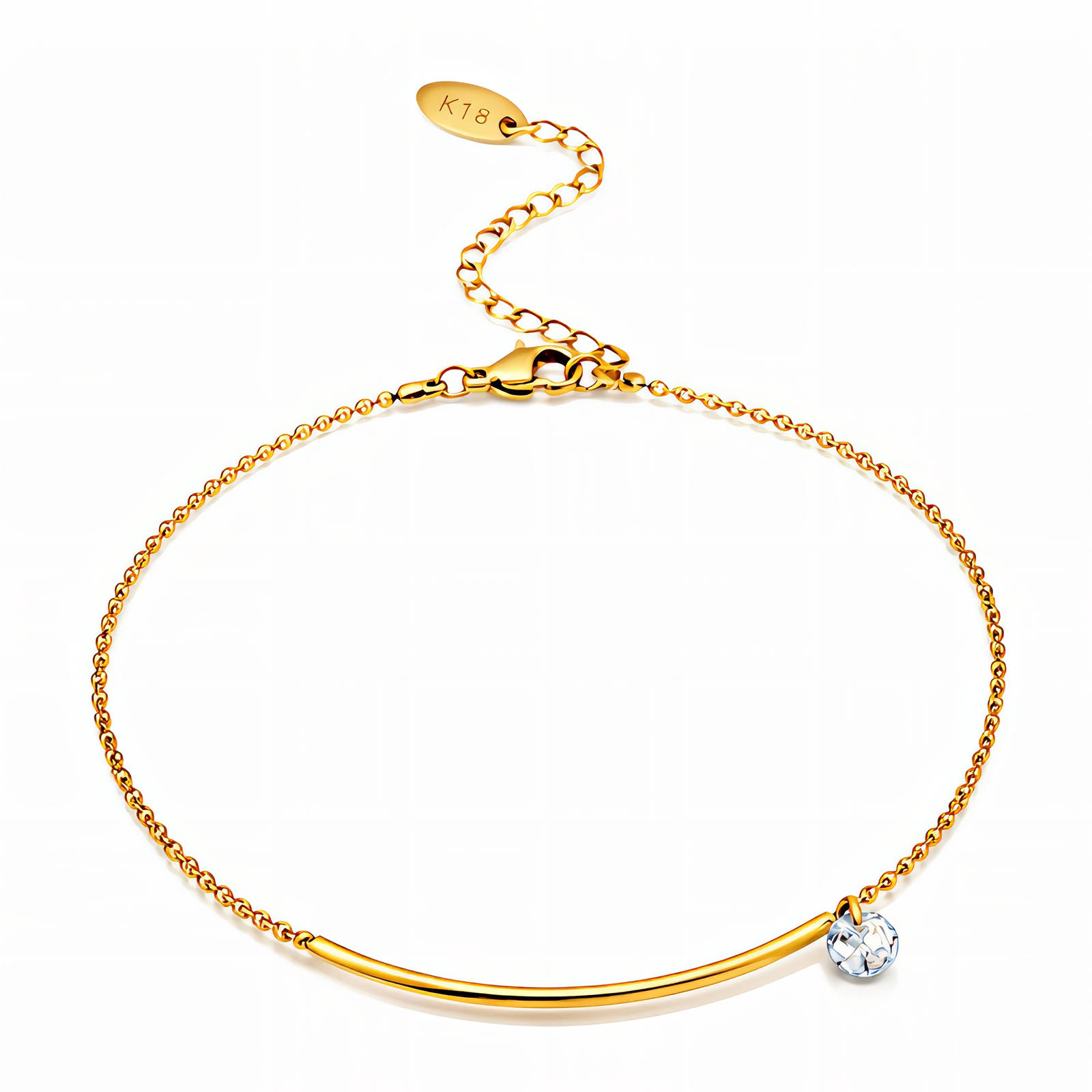 Anklet, 18K Gold Plated Steel