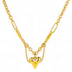"Heart" Necklace, 18K Gold Plated Steel