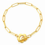 "Flower" Bracelet, 18K Gold Plated Steel