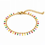 Bracelet, 18K Gold Plated Steel