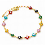 "Evil Eye" Bracelet, 18K Gold Plated Steel