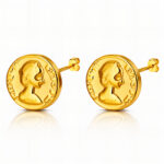 Earrings, 18K Gold Plated Steel