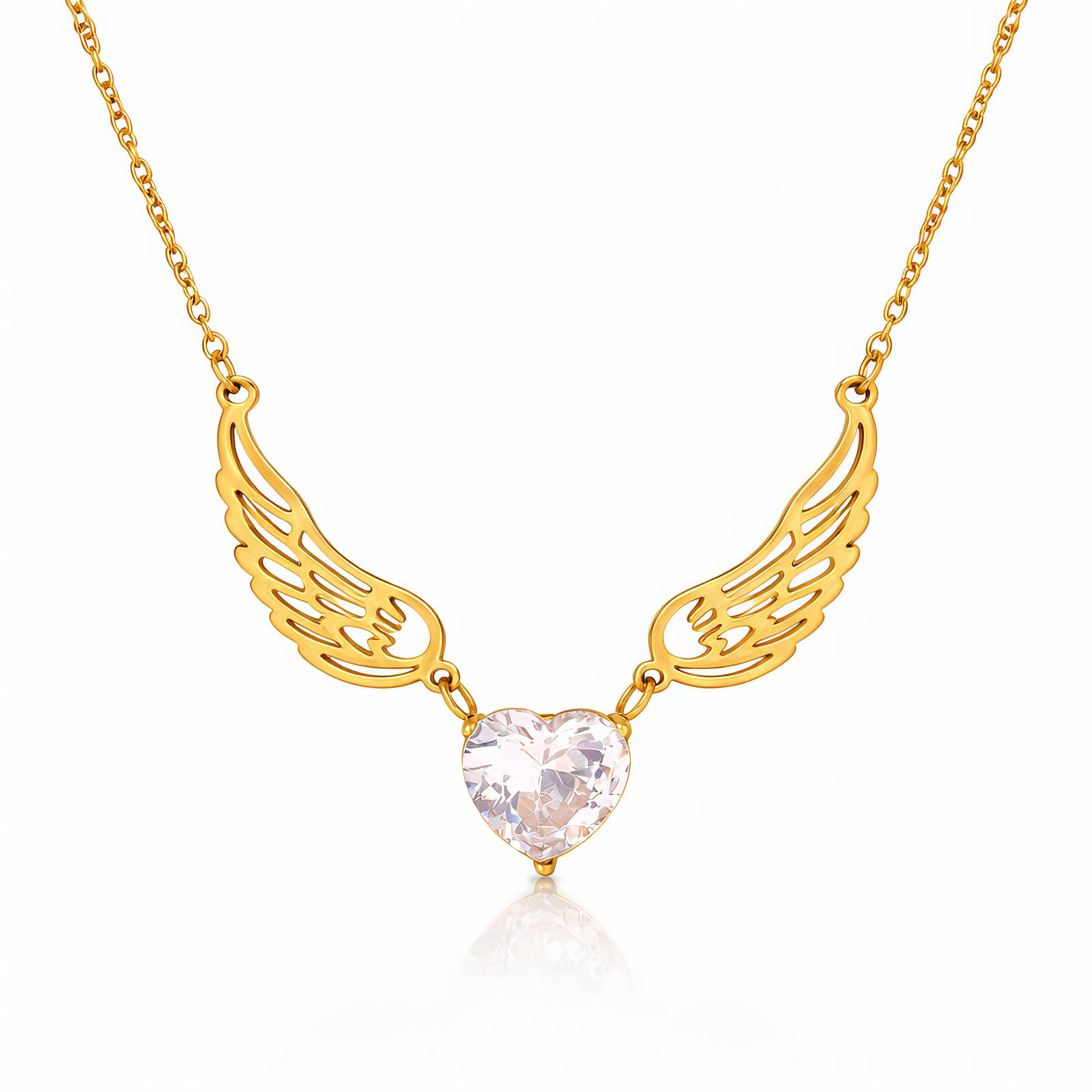 "Heart" Necklace, 18K Gold Plated Steel