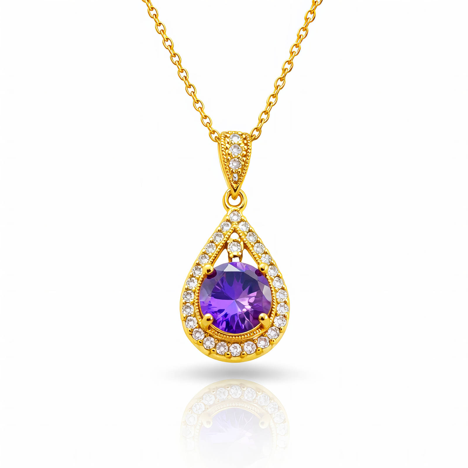 Necklace, 18K Gold Plated Steel