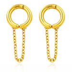 Earrings, 18K Gold Plated Steel