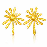 "Flowers" Earrings, 18K Gold Plated Steel