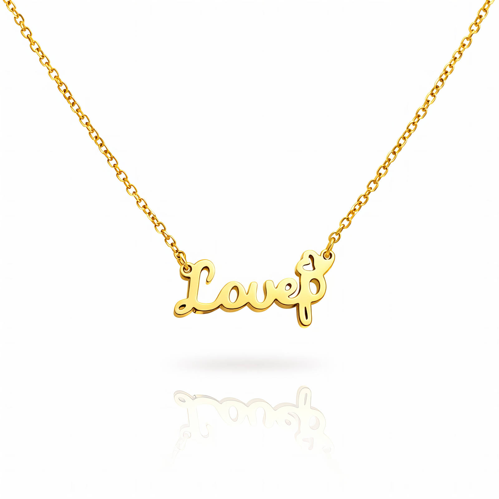 "Letter" Necklace, 18K Gold Plated Steel
