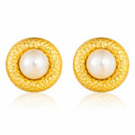 Earrings, 18K Gold Plated Steel