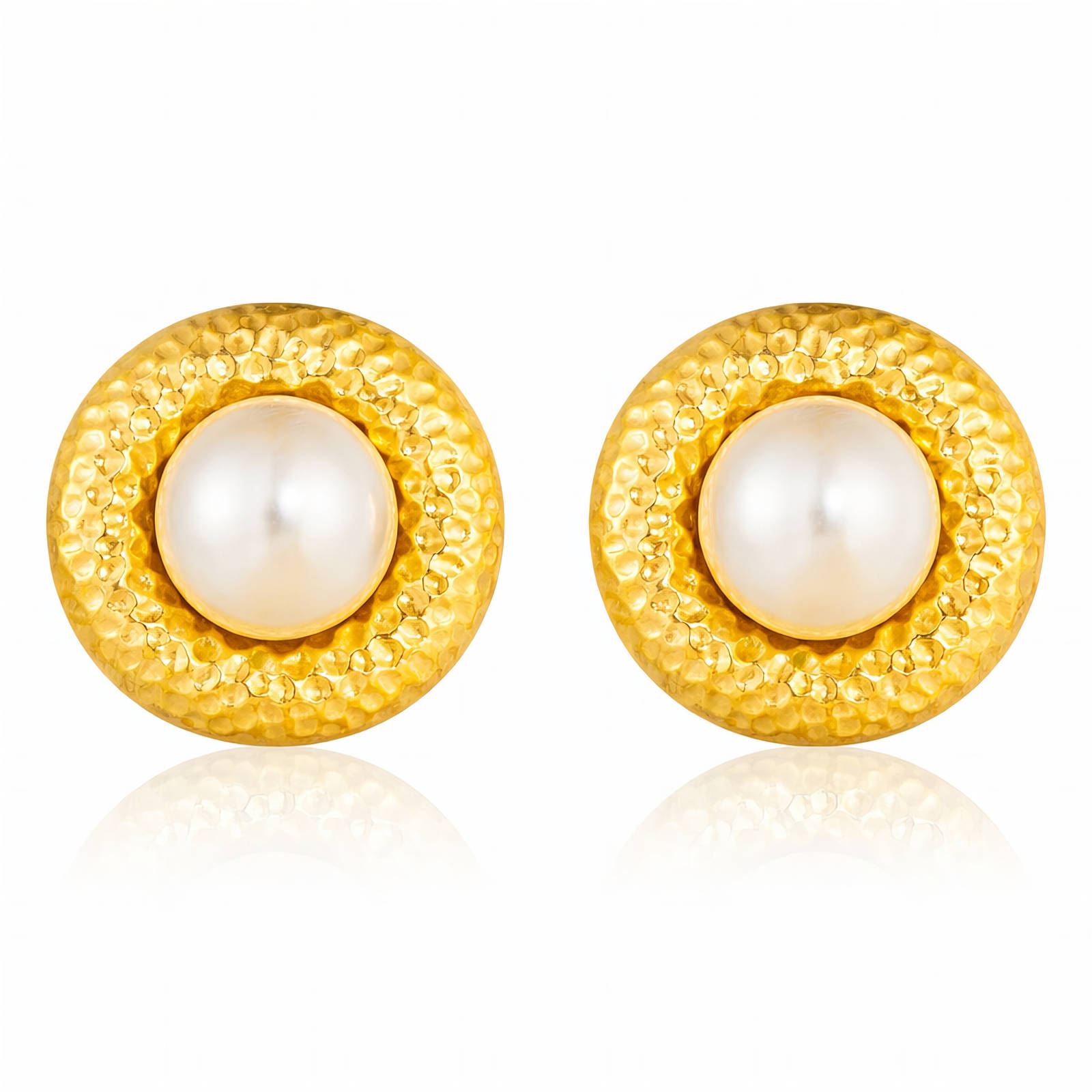 Earrings, 18K Gold Plated Steel