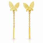 "Butterflies" Earrings, 18K Gold Plated Steel