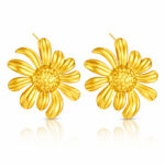 "Flowers" Earrings, 18K Gold Plated Steel