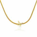 "Butterfly" Necklace, 18K Gold Plated Steel