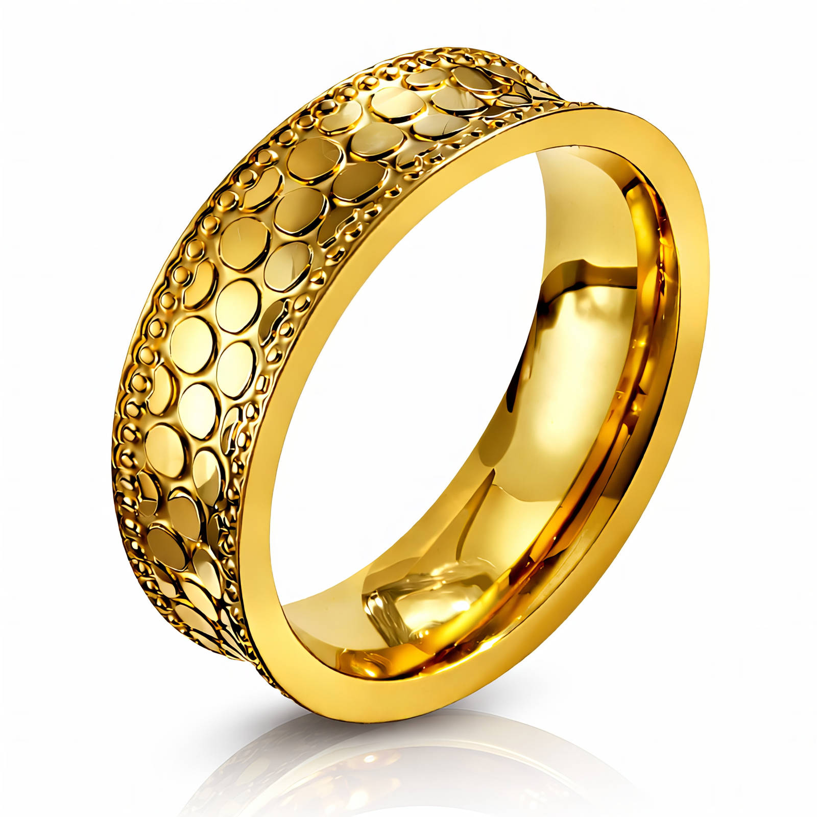 Ring, 18K Gold Plated Steel