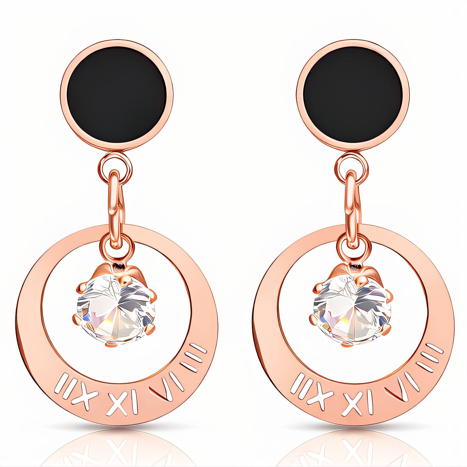 Earrings, 18K Gold Plated Steel
