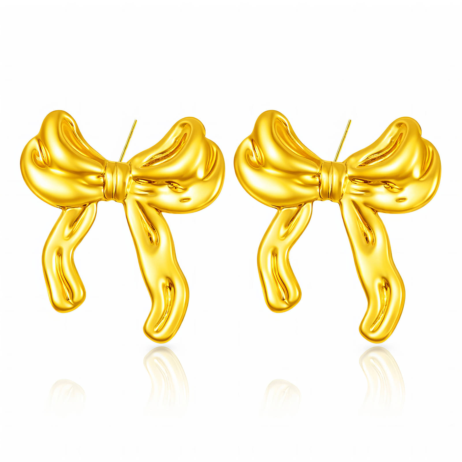 Earrings, 18K Gold Plated Steel